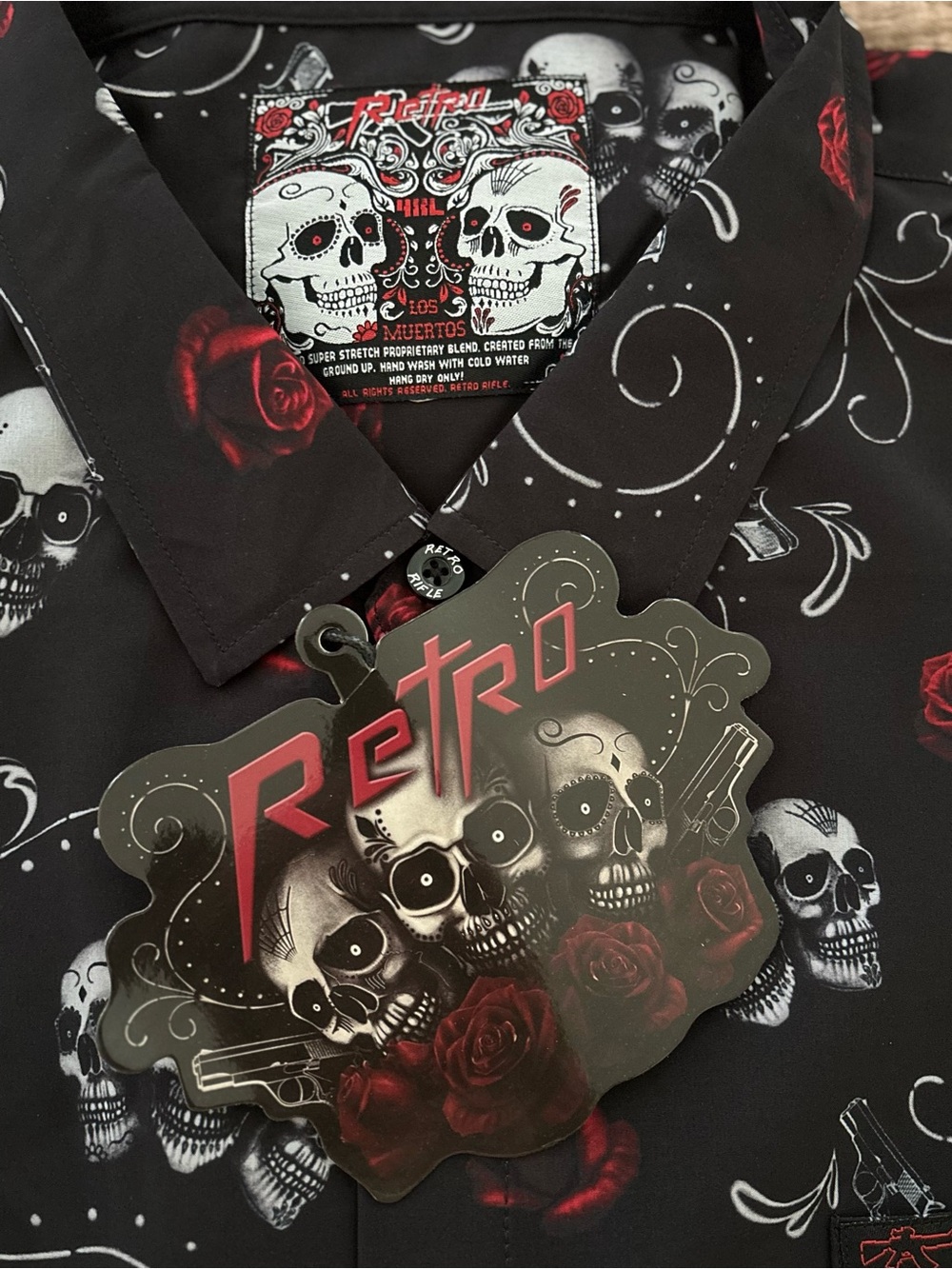 Retro Rifle Los Muertos Button Down - 4XL - Picture 5 of 10